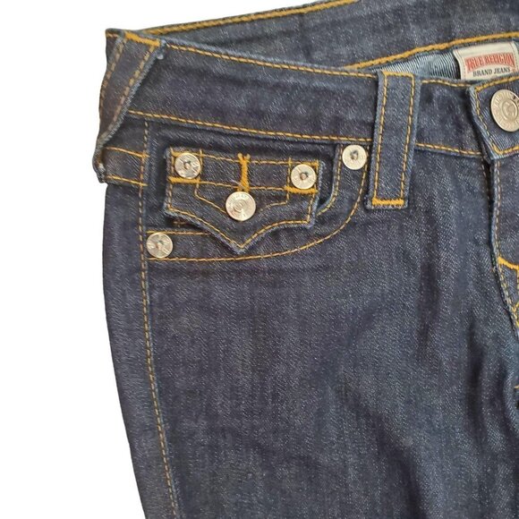 True Religion Dark Rinse Skinny  Jeans w/ Back Flap - Picture 13 of 14